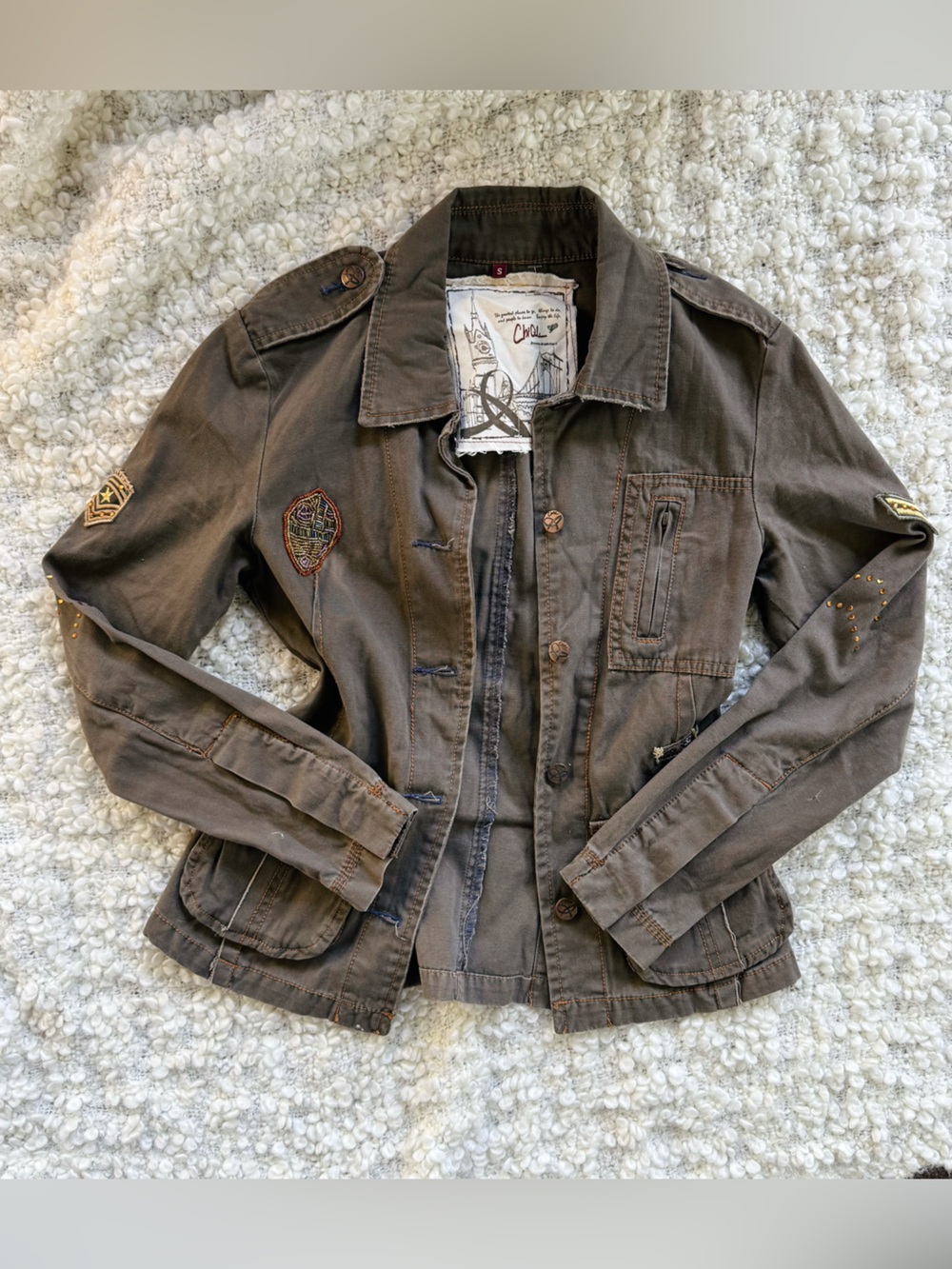 ChiQle “Denim Architect” Military Style Jacket